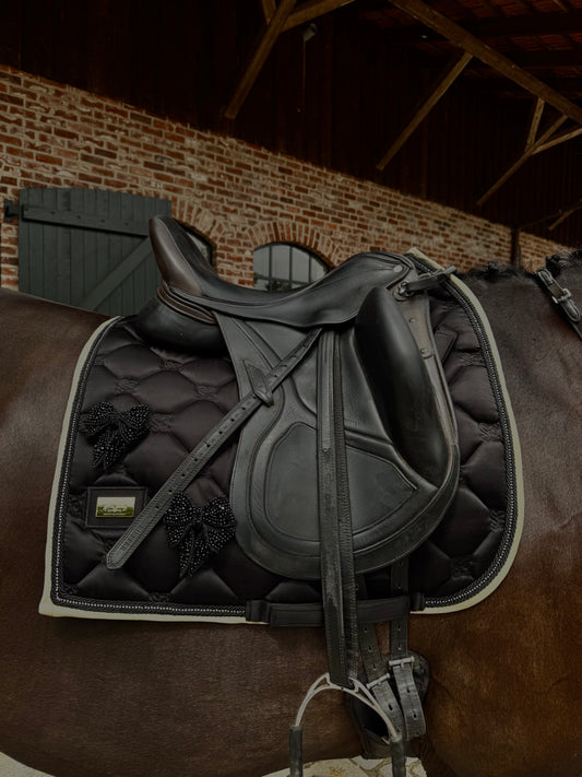 Desert Dust Black Ribbon Saddle Pad Dressage